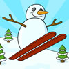 Snowman skiing